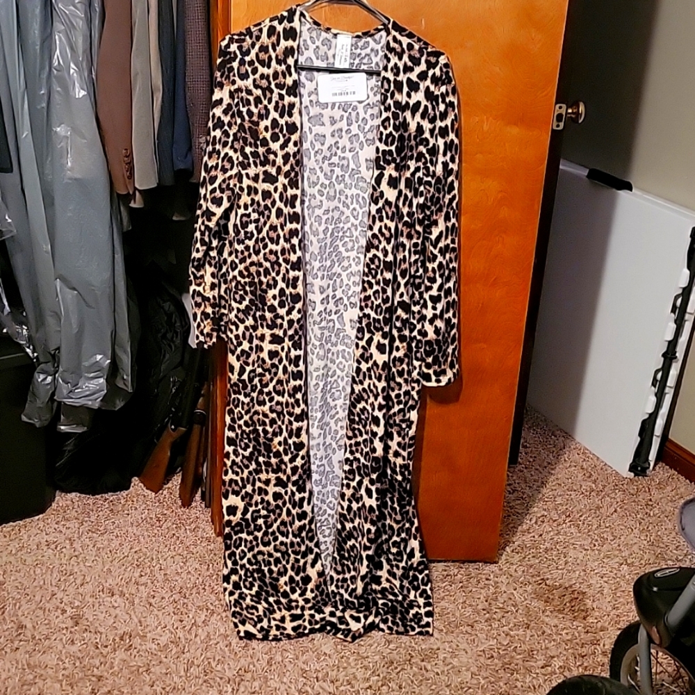 Long animai print cardigan